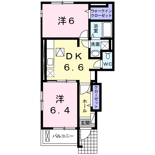 Planta 2DK de フリーデ