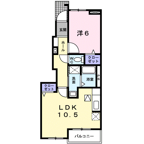 Planta 1LDK de ブライト青山