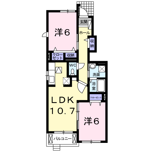Planta 2LDK de ベルウッド　Ｋ１Ⅰ