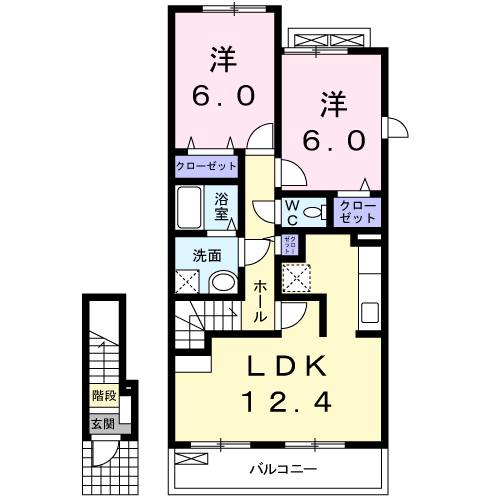 Planta 2LDK de イン・レミュール