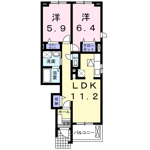 Planta 2LDK de シーライト