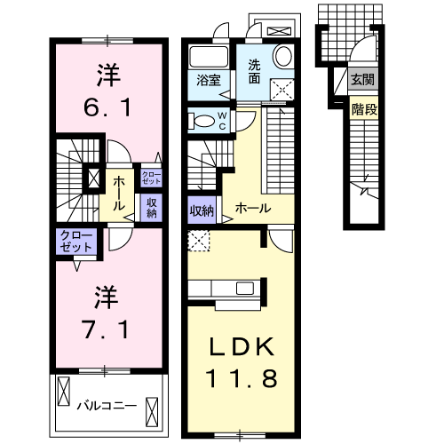 Planta 2LDK de カームリー