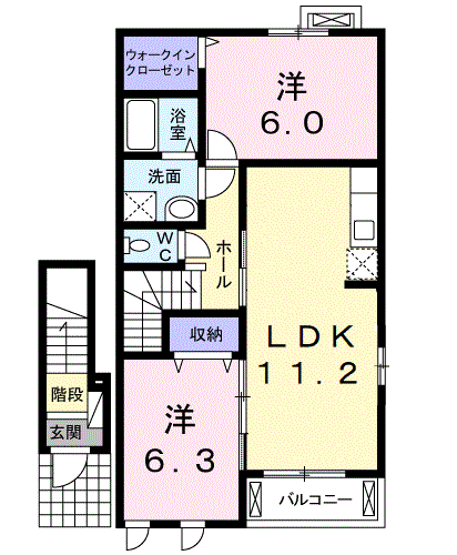 Planta 2LDK de アドーラ木曽川　Ⅴ