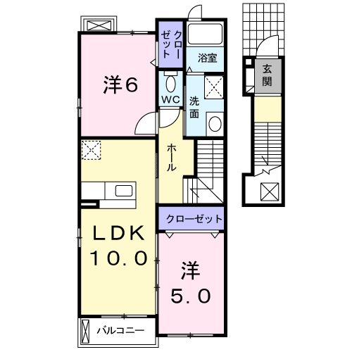 Planta 2LDK de アーデント