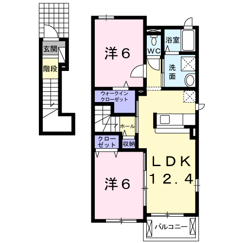 Planta 2LDK de サニーテラス・アイ