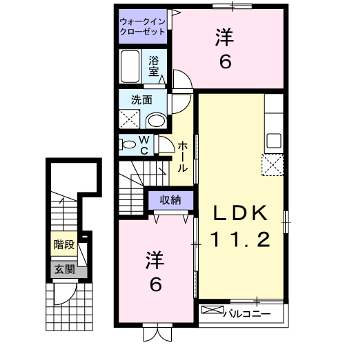 Planta 2LDK de プレシャス