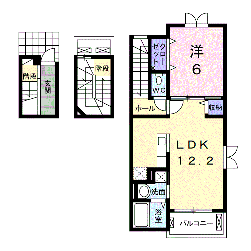 Planta 1LDK de サン　スーシ