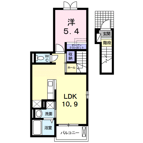 Planta 1LDK de フォルシュ