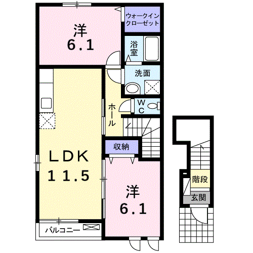 Planta 2LDK de grace・ten