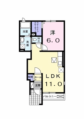Planta 1LDK de クラール・アイ