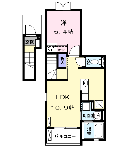 Planta 1LDK de レジデンス　フジⅢ