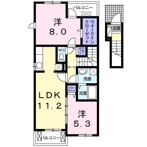 Planta 2LDK de ハイツリー・バイオレット