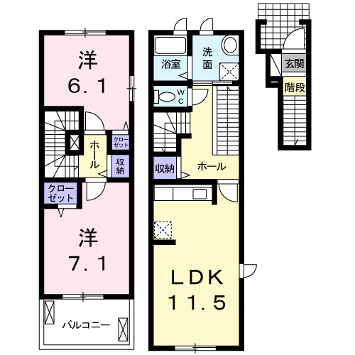 Planta 2LDK de グラン　ジュテ　１