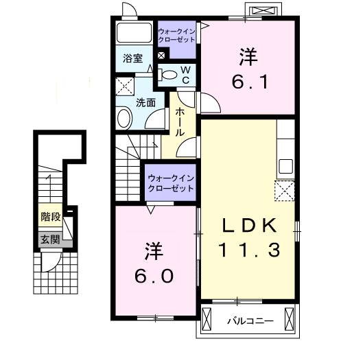 Planta 2LDK de シャローム