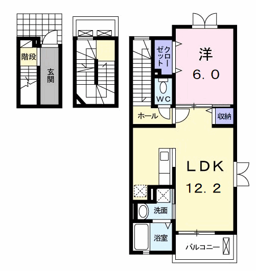 Planta 1LDK de アイリス竜美