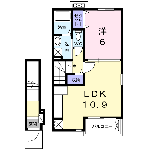 Planta 1LDK de ブリアン・ソレイユ