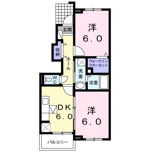 Planta 2DK de シーサイド西島Ａ