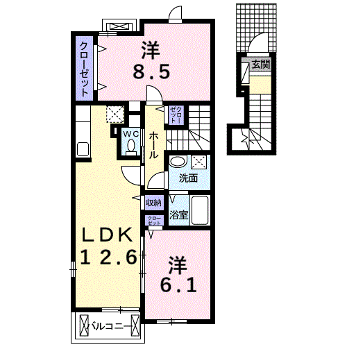 Planta 2LDK de ラ・グラース