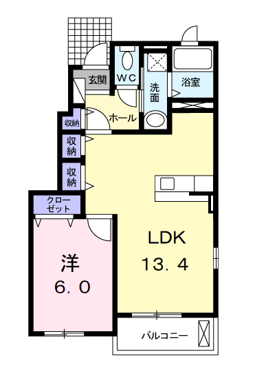 Planta 1LDK de フォルシュ　Ⅰ