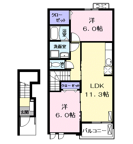 Planta 2LDK de プレドパルク八家