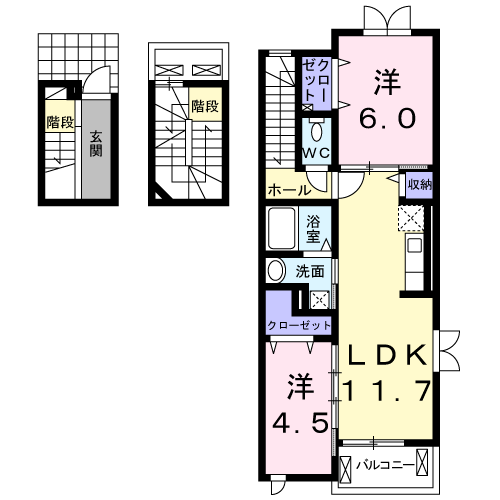 Planta 2LDK de チェリーブロッサムⅠ