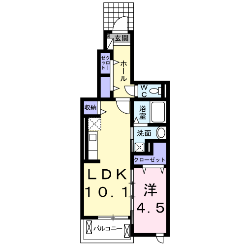 Planta 1LDK de チェリーブロッサムⅡ