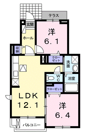 Planta do apartamento 2LDK — フラン