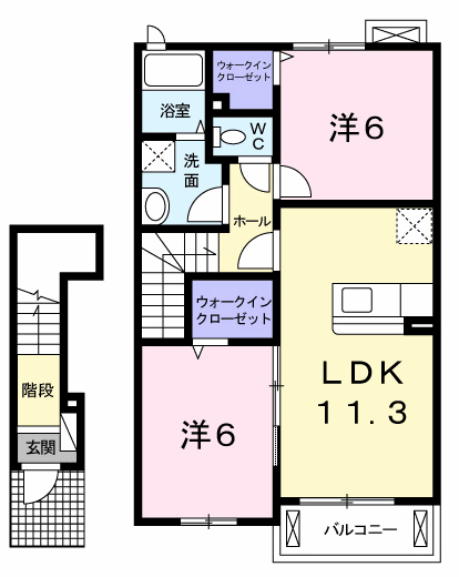 Planta 2LDK de サニー・カーサ