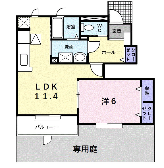 Planta 1LDK de メゾン伏見