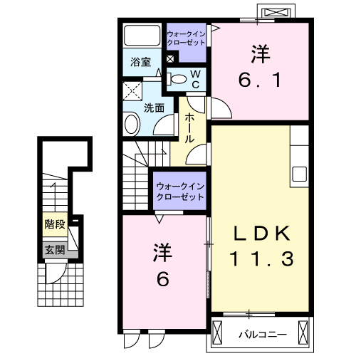 Planta 2LDK de ブルー　ムーン
