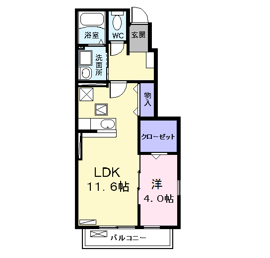 Planta 1LDK de 煌（きらめき）