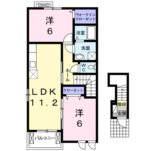 Planta 2LDK de スカイワンⅡ