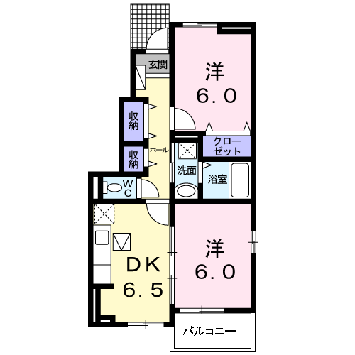 Planta do apartamento 2DK — ル・シアンⅡ