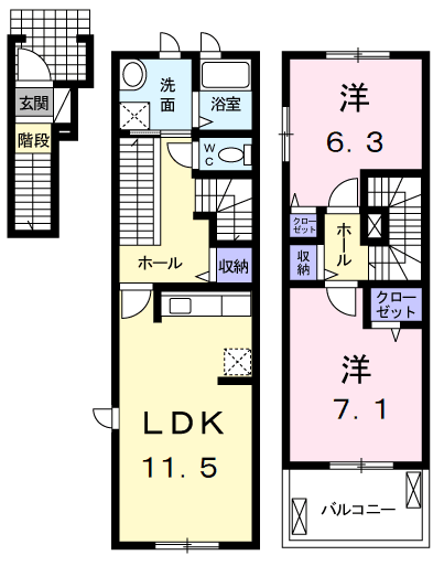 Planta do apartamento 2LDK — ベール ブリーズ