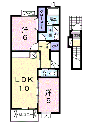 Planta 2LDK de プリティー