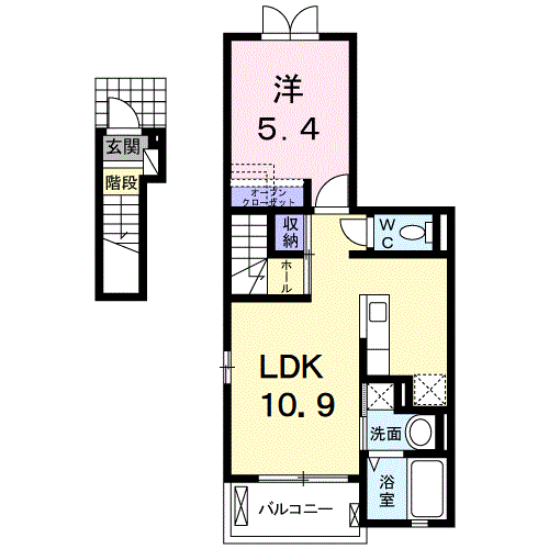 Planta 1LDK de フェリーゼス