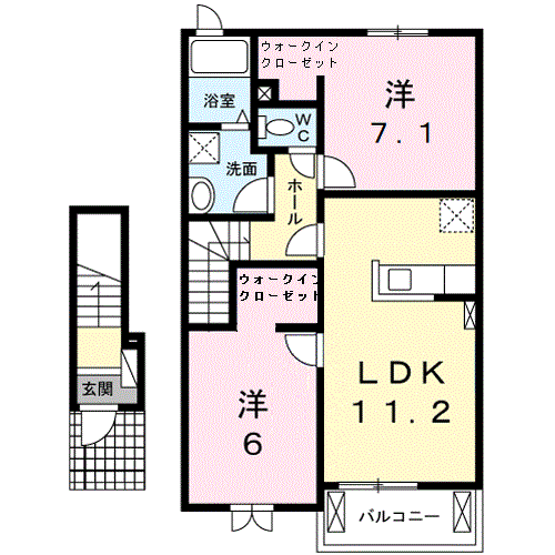 Planta 2LDK de メゾン・シリウス