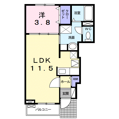 Planta 1LDK de レオ・レグルス