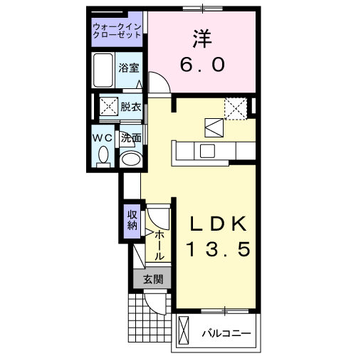 Planta 1LDK de ブランドール