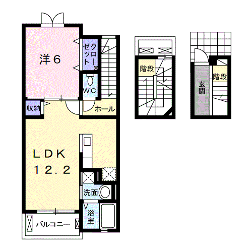 Planta 1LDK de ローズ
