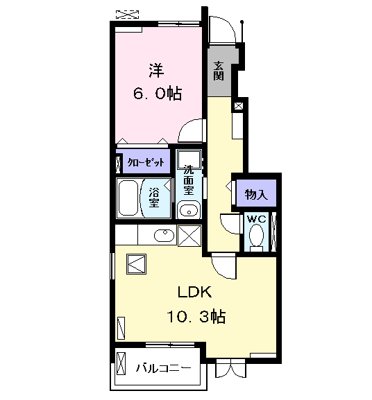 Planta 1LDK de リヴィエール　Ｔ