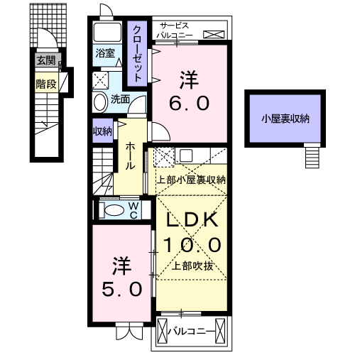 Planta 2LDK de アイランド花月　Ⅱ