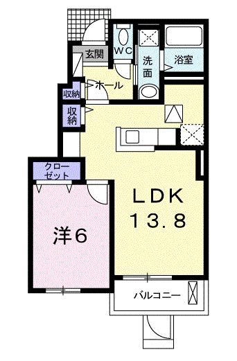 Planta 1LDK de メルベーユ
