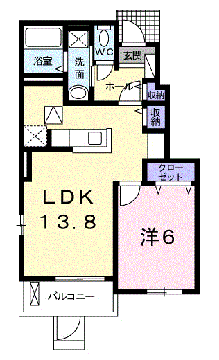 Planta 1LDK de メルベーユ