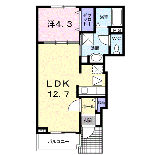 Planta 1LDK de ハーベスト　ヒルズ　Ⅱ