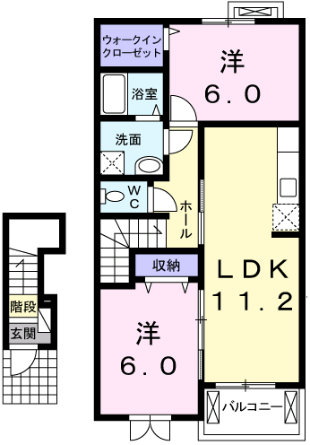 Planta 2LDK de プリムラ