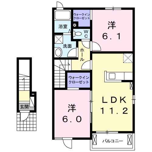 Planta 2LDK de レジデンス藤Ｂ