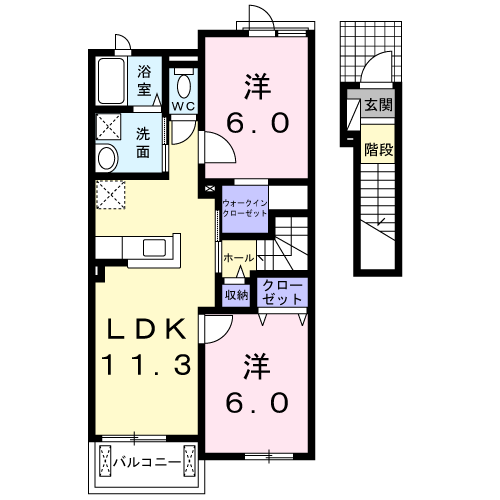 Planta 2LDK de パルコ