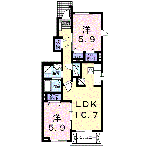 Planta 2LDK de フェリシダージ