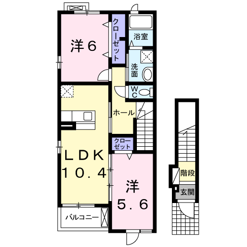 Planta 2LDK de フリシュ　ライツ